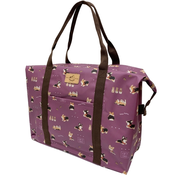 Uma Hana Handbags - Waterproof Corgi Extra Large Travel Tote Luggage Weekender Duffel Trolley Sleeve